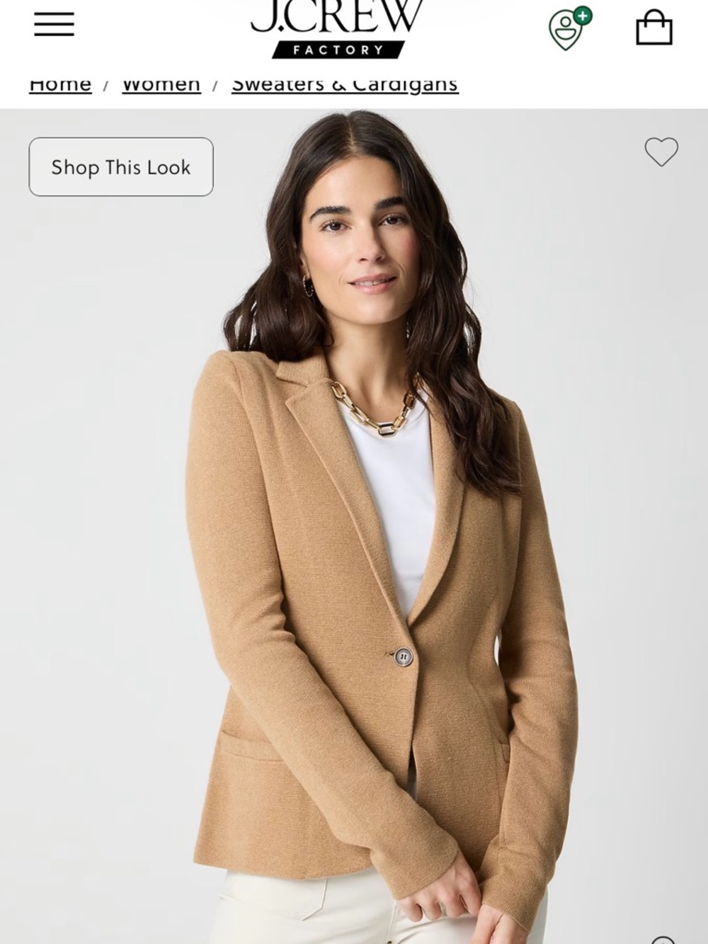 J. Crew Factory Women's Camel Blazer Jacket